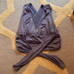 XS Urban Outfitters Blue/Purple Crop Top tie front